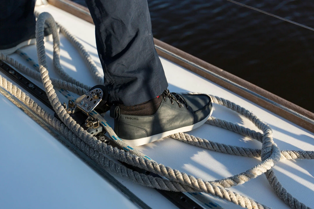 Tribord Men's Leather Boat Shoes Kostalde Rain Sailing