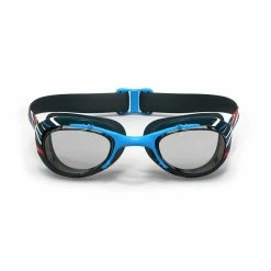 Nabaiji Swimming Goggles - Xbase Print L - Clear Lenses - Navy Blue / Red