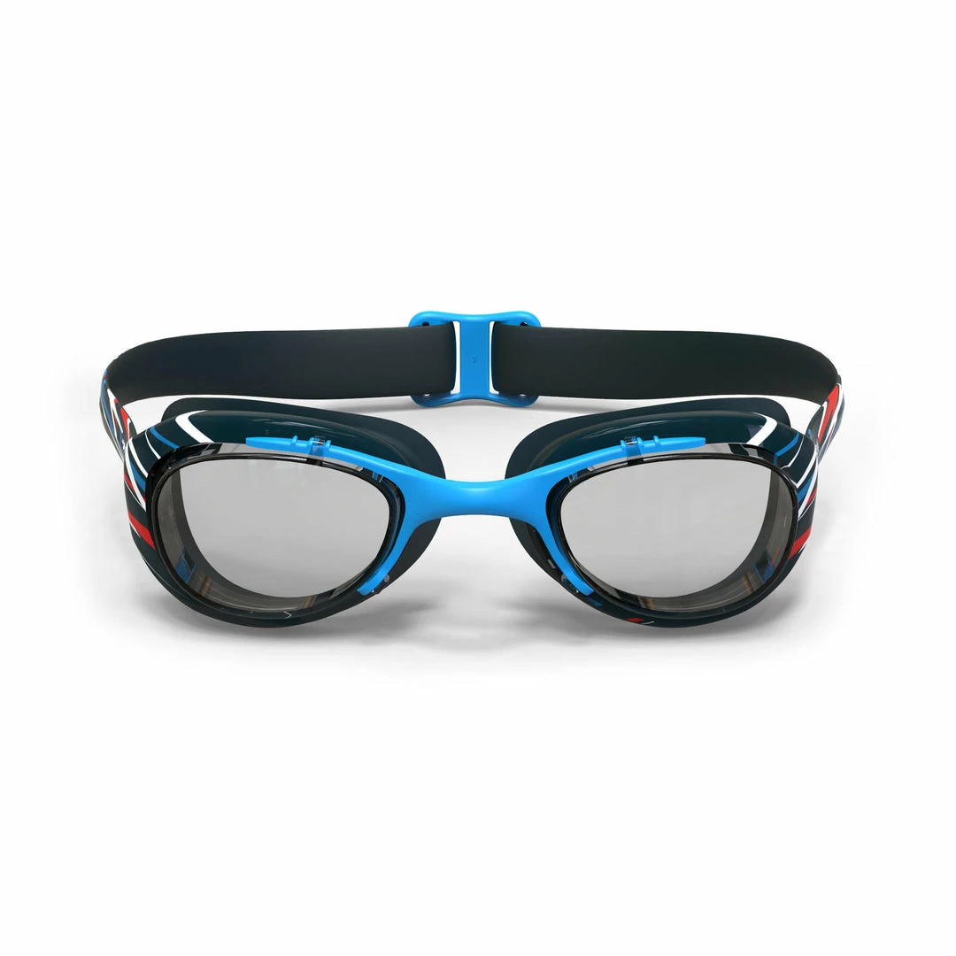 Nabaiji Swimming Goggles - Xbase Print L - Clear Lenses - Navy Blue / Red