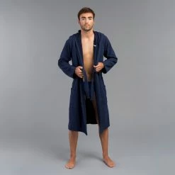 Watko Swimming Lightweight Cotton Pool Bathrobe With Hood