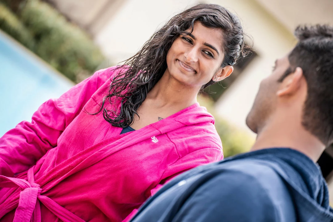 Watko Lightweight Micro Cotton Pool Bathrobe With Hood Swimming