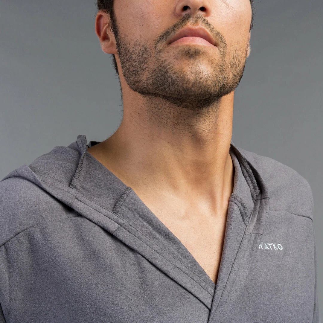 Watko Swimming Compact Microfiber Pool Bathrobe With Hood