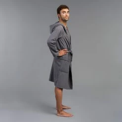 Watko Swimming Compact Microfiber Pool Bathrobe With Hood