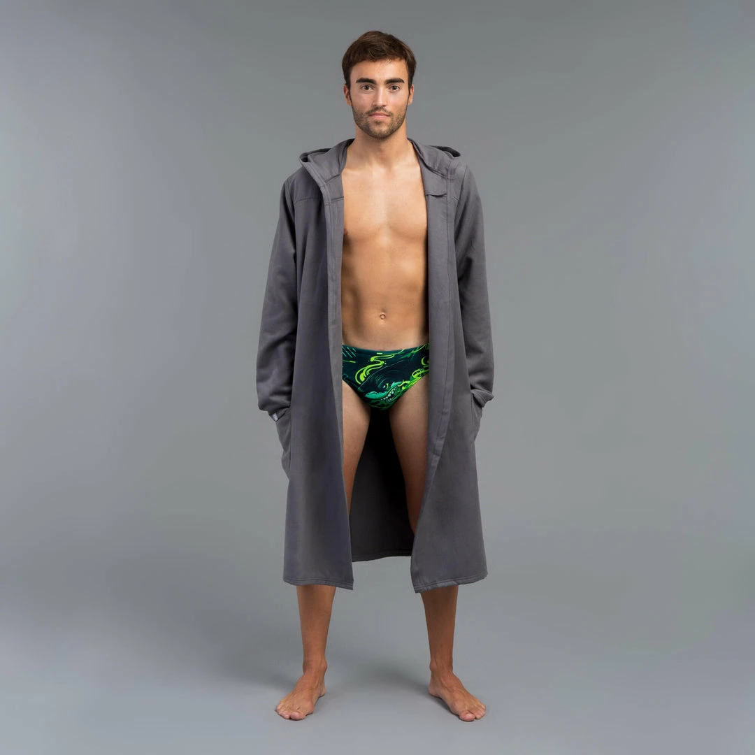 Watko Swimming Compact Microfiber Pool Bathrobe With Hood