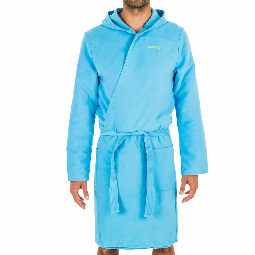 Watko Swimming Compact Microfiber Pool Bathrobe With Hood