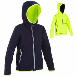 Tribord Kids' Warm Reversible Sailing Fleece 500 - Blue Ocean Navy