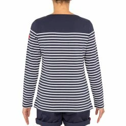 Tribord Sailing Long-sleeved Sailor's T-shirt 100 Blue White