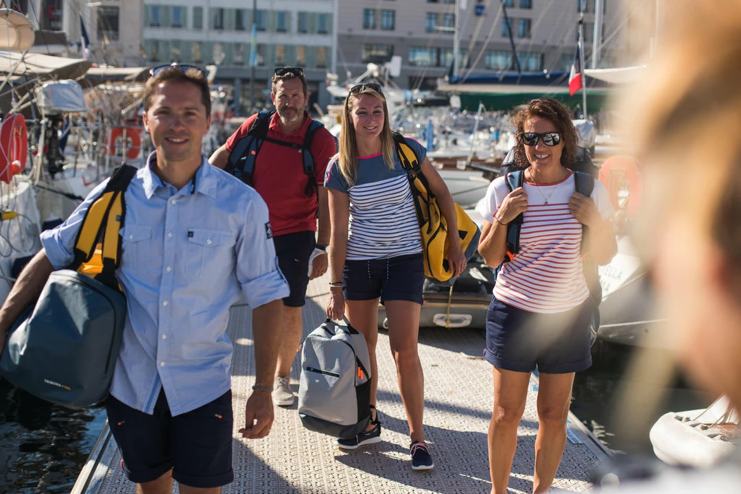 Tribord Short Sleeve Striped Boat Neck Sailing T-Shirt