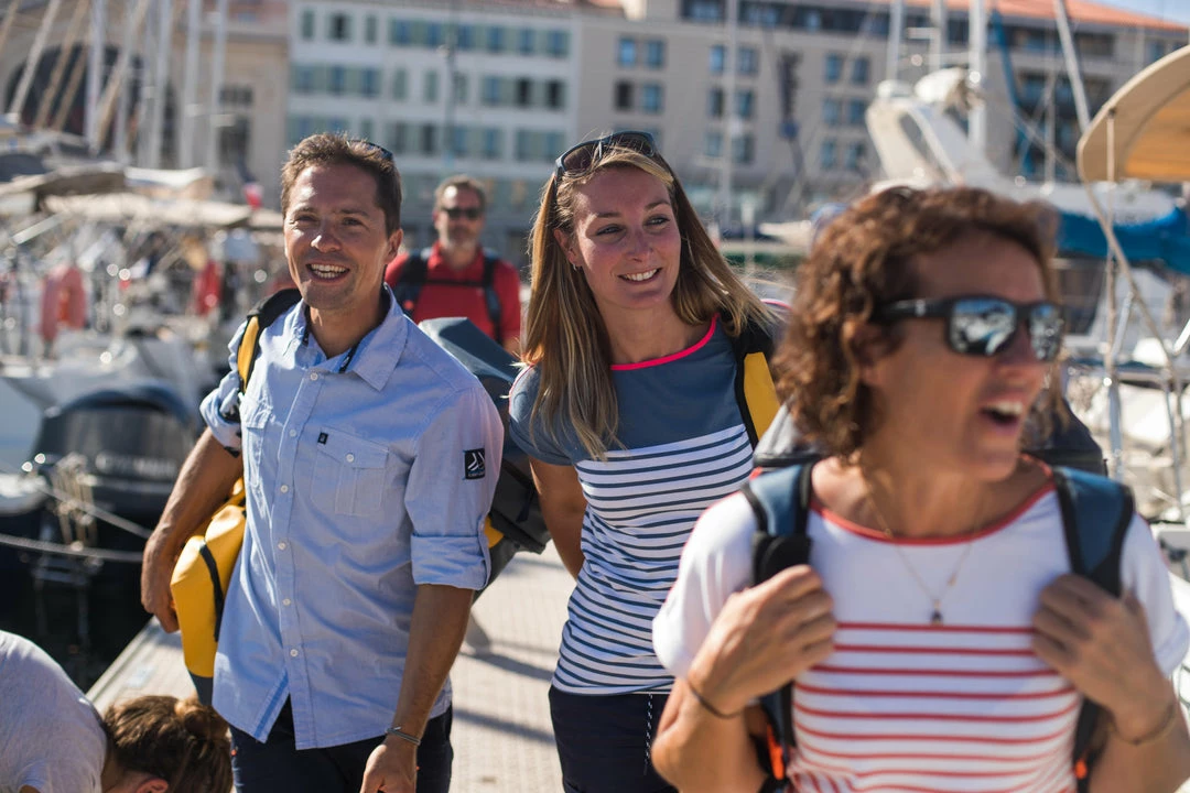 Tribord Short Sleeve Striped Boat Neck Sailing T-Shirt