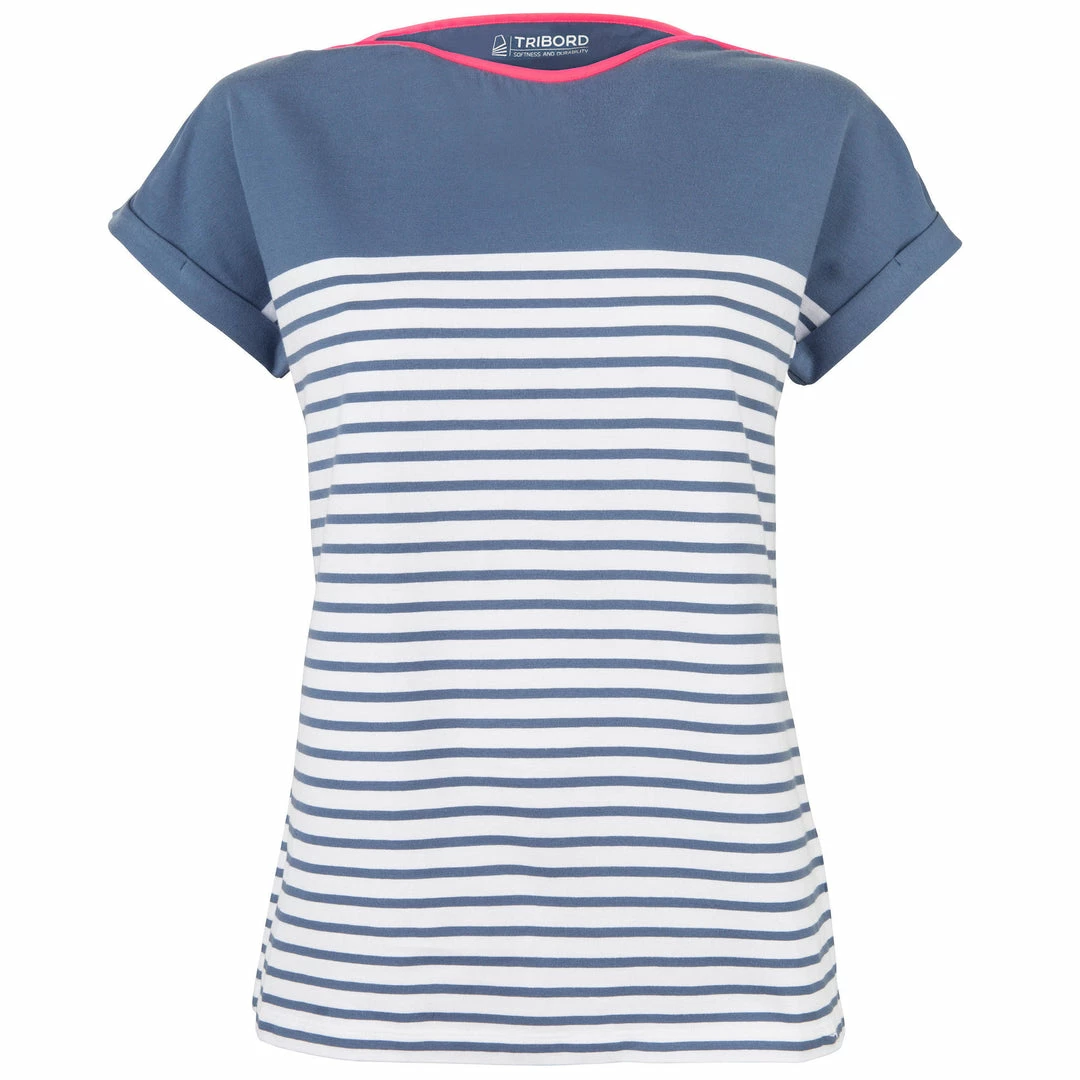 Tribord Short Sleeve Striped Boat Neck Sailing T-Shirt