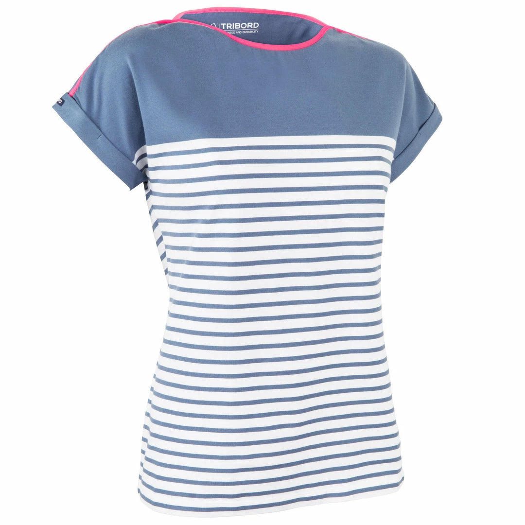 Tribord Short Sleeve Striped Boat Neck Sailing T-Shirt