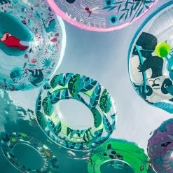 Nabaiji Swimming Kids' Inflatable Swim Ring 3-6 Years 51 Cm Beige SAVANNAH Print