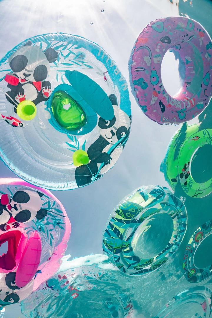 Nabaiji Swimming Kids' Inflatable Swim Ring 3-6 Years 51 Cm Beige SAVANNAH Print