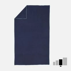 Nabaiji Swimming Microfibre Towel Size L 80 X 130 Cm - Dark Orange Striped