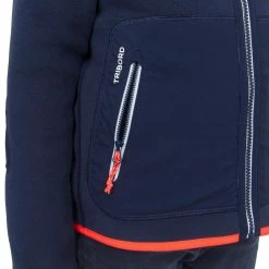 Tribord Kids' Warm Reversible Sailing Fleece 500 - Blue Ocean Navy