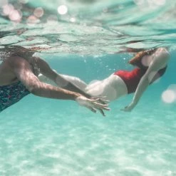 Nabaiji Swimming One-Piece Swimsuit Lila Line Red