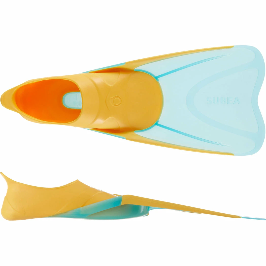 Kids' Snorkelling Fins SUBEA SNK 500 - Pastel Mint And Grey Blue Snorkeling & Scubadiving