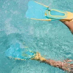 Kids' Snorkelling Fins SUBEA SNK 500 - Pastel Mint And Grey Blue Snorkeling & Scubadiving