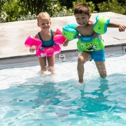 Nabaiji Kids' Swimming Adjustable Pool Armbands-waistband 15 To 30 Kg TISWIM “Tiger” Blue