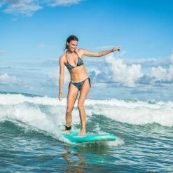 Surfing Decathlon Olaian 100 Foam Soft Surfboard 7'5 80L Concave W/ Handle, Leash & Soft Edge Fins