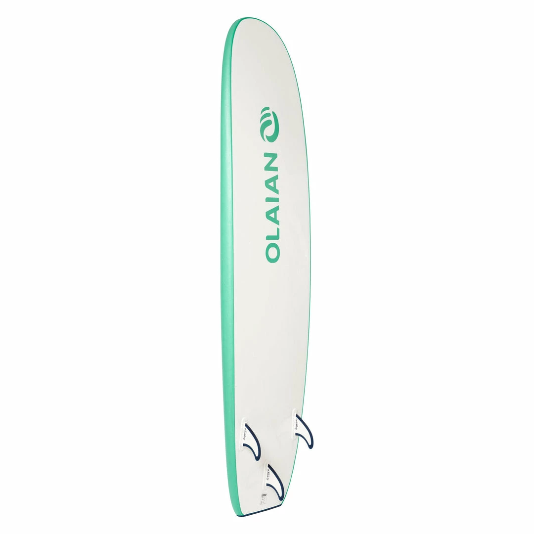 Surfing Decathlon Olaian 100 Foam Soft Surfboard 7'5 80L Concave W/ Handle, Leash & Soft Edge Fins