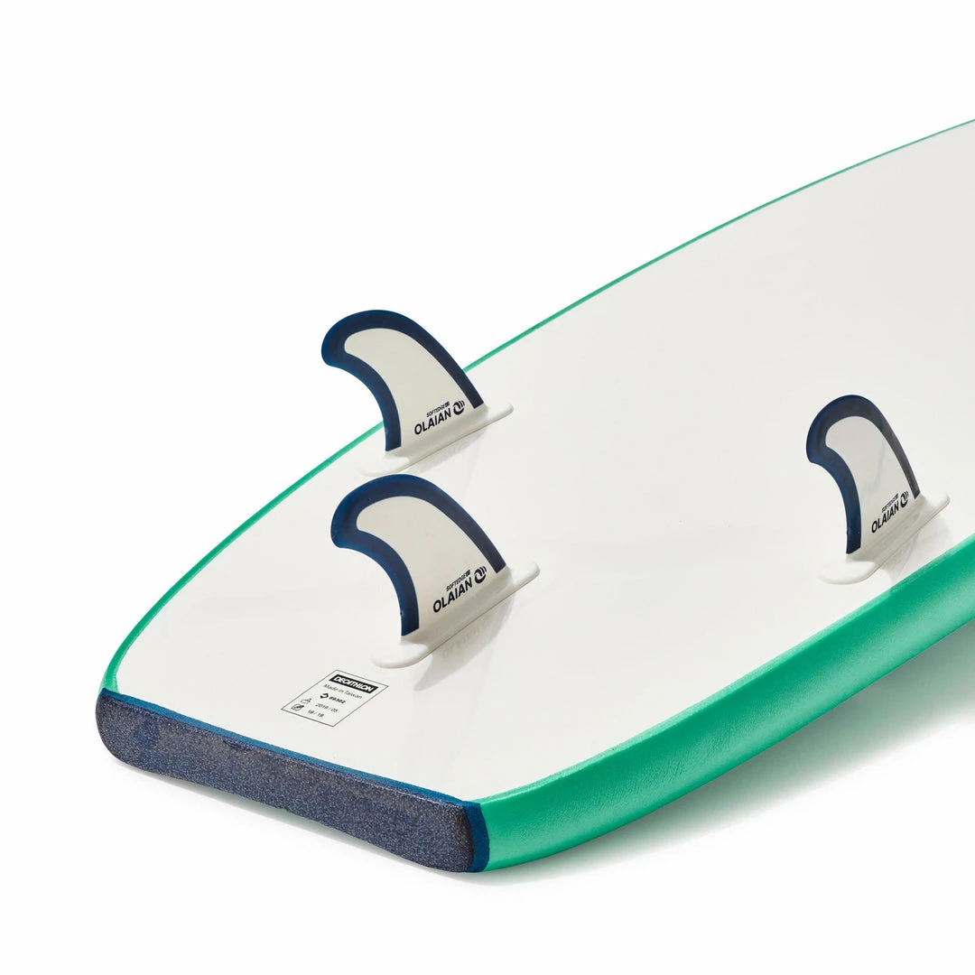 Surfing Decathlon Olaian 100 Foam Soft Surfboard 7'5 80L Concave W/ Handle, Leash & Soft Edge Fins