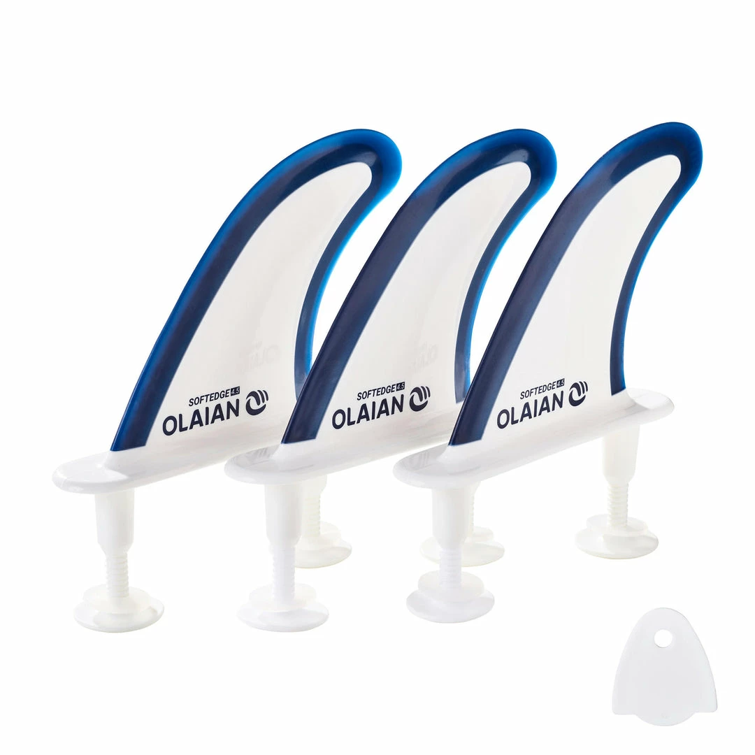 Surfing Decathlon Olaian 100 Foam Soft Surfboard 7'5 80L Concave W/ Handle, Leash & Soft Edge Fins