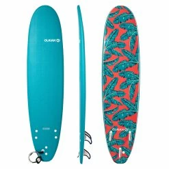 Olaian 500 Foam Surfboard 7'8 75L Curved Triple Stringer W/ Leash & Soft Edge Fins Surfing