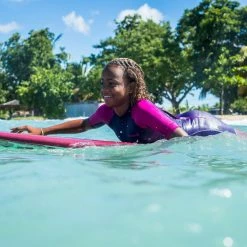 Olaian 500 Foam Surfboard 7' 55L Curved Dual Stringer W/ Leash & Soft Edge Fins Surfing