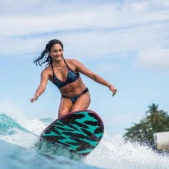 Olaian 500 Foam Surfboard 7' 55L Curved Dual Stringer W/ Leash & Soft Edge Fins Surfing