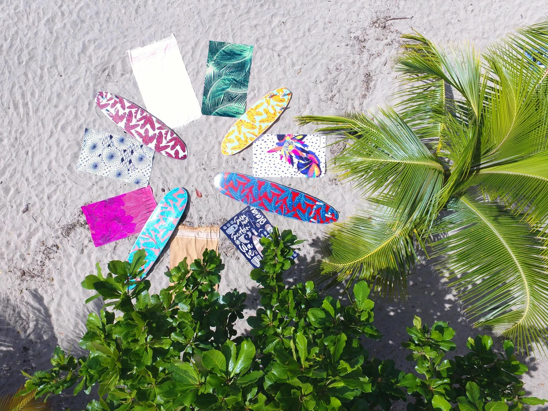 Olaian 500 Foam Surfboard 7' 55L Curved Dual Stringer W/ Leash & Soft Edge Fins Surfing