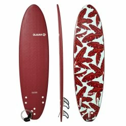 Olaian 500 Foam Surfboard 7' 55L Curved Dual Stringer W/ Leash & Soft Edge Fins Surfing