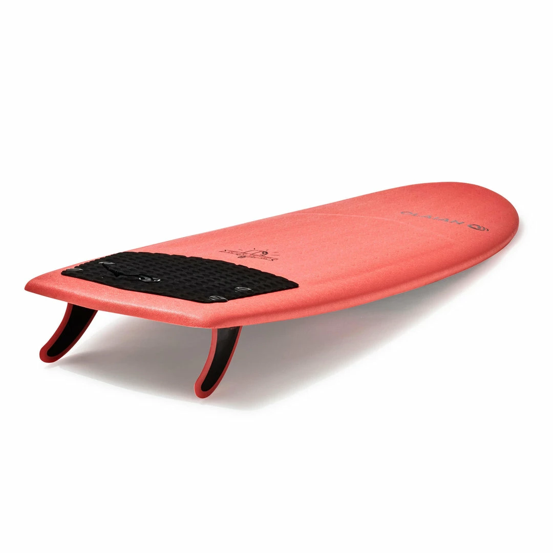 Olaian 900 5'4" Foam Surfboard With 2 Fins Surfing