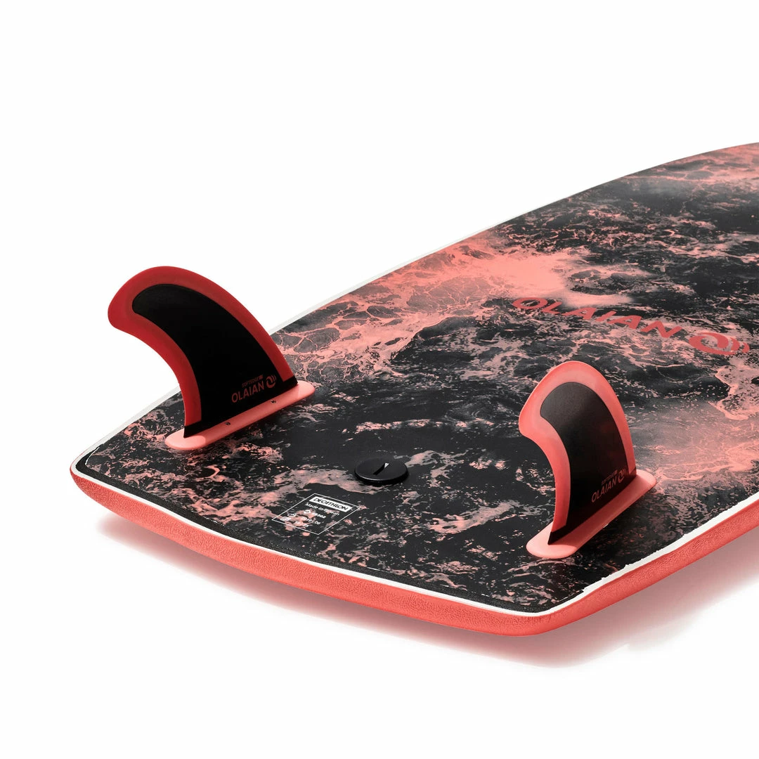 Olaian 900 5'4" Foam Surfboard With 2 Fins Surfing