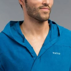 Watko Swimming Compact Microfiber Pool Bathrobe With Hood