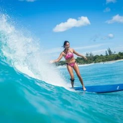 Olaian 500 Foam Surfboard 8'6 95L Curved Triple Stringer W/ Handle, Leash & Soft Edge Fins