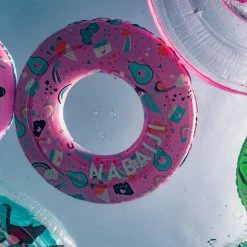 Nabaiji Swimming Kids' Inflatable Swim Ring 3-6 Years 51 Cm Beige SAVANNAH Print