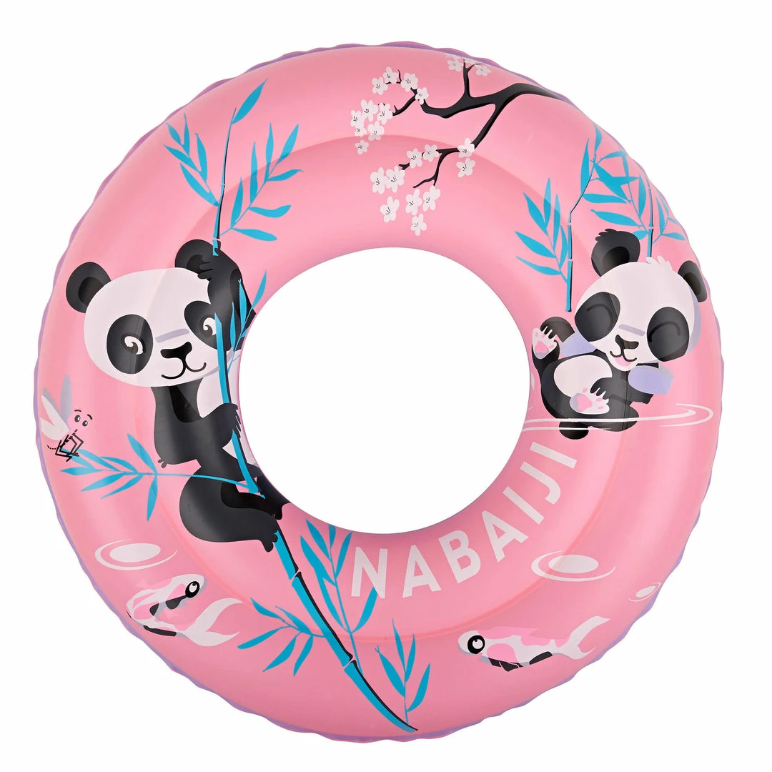 Nabaiji Swimming Kids' Inflatable Swim Ring 3-6 Years 51 Cm Beige SAVANNAH Print