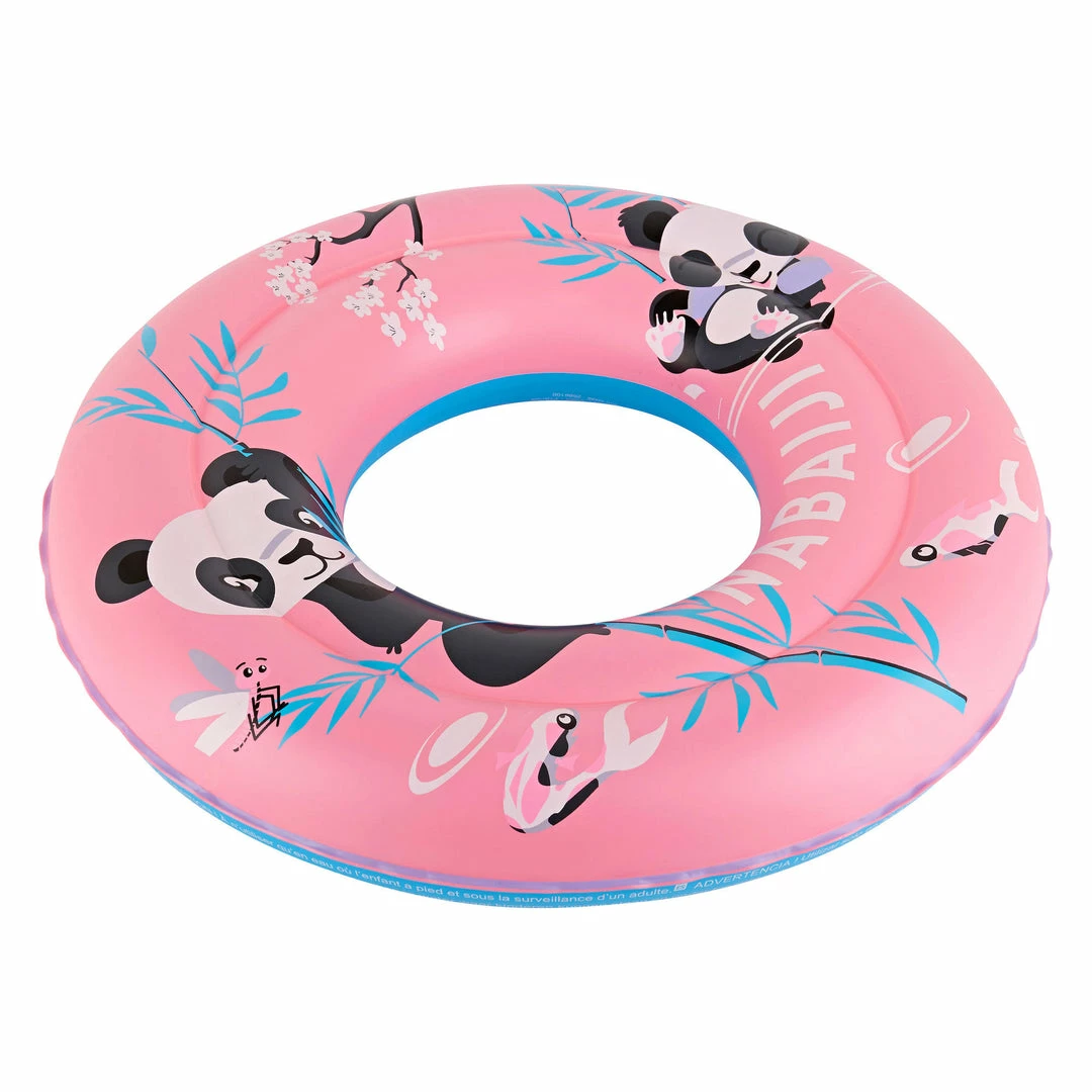Nabaiji Swimming Kids' Inflatable Swim Ring 3-6 Years 51 Cm Beige SAVANNAH Print