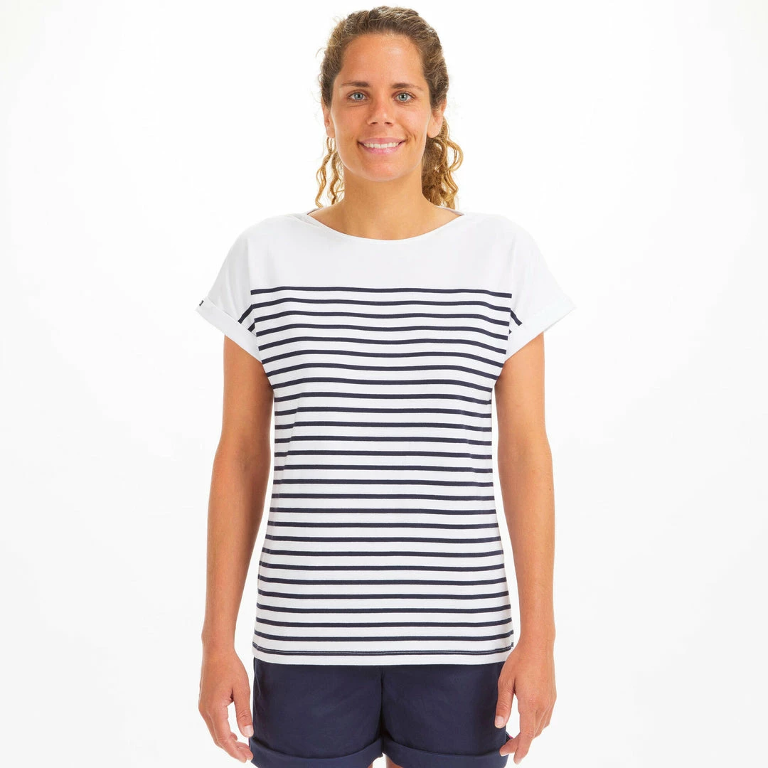 Tribord Short Sleeve Striped Boat Neck Sailing T-Shirt