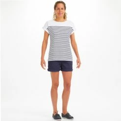 Tribord Short Sleeve Striped Boat Neck Sailing T-Shirt