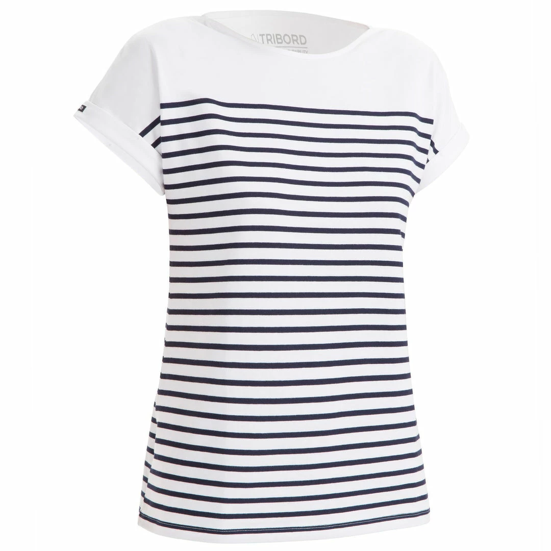 Tribord Short Sleeve Striped Boat Neck Sailing T-Shirt