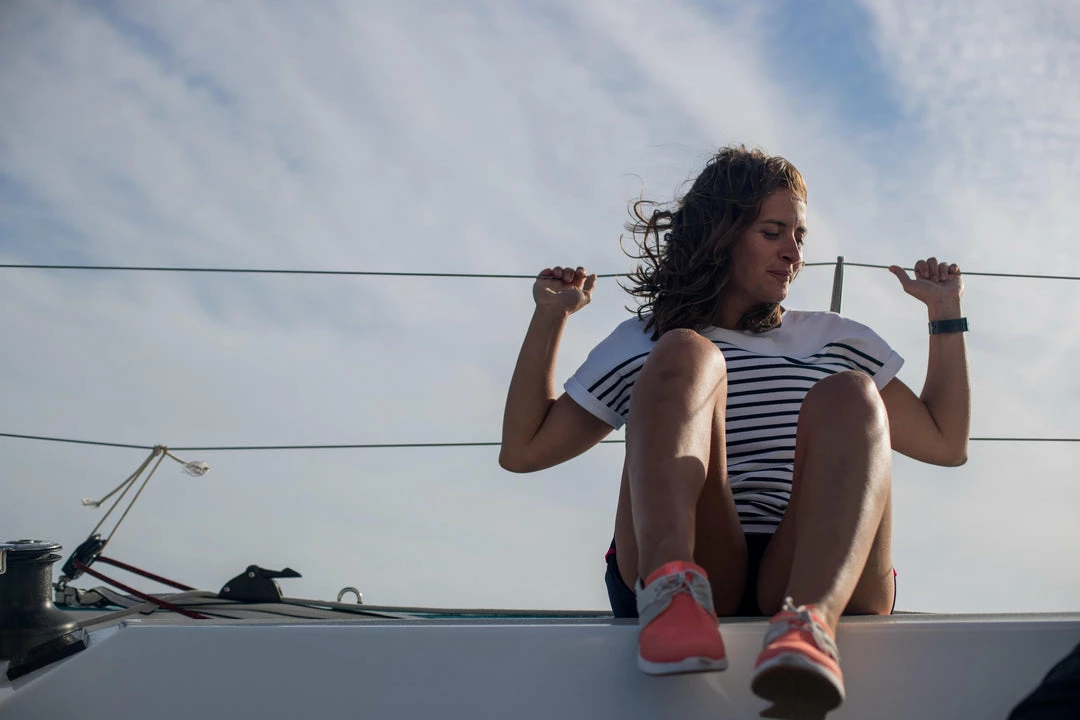 Tribord Short Sleeve Striped Boat Neck Sailing T-Shirt