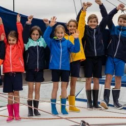 Tribord Kid's Sailing Waterproof Jacket - Wet-weather Jacket SAILING 100 Mint White