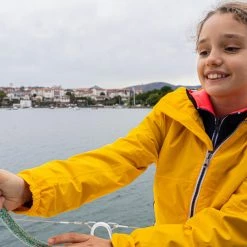 Tribord Kid's Sailing Waterproof Jacket - Wet-weather Jacket SAILING 100 Mint White