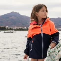 Tribord Kid's Sailing Waterproof Jacket - Wet-weather Jacket SAILING 100 Mint White