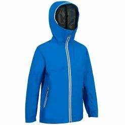 Tribord Kid's Sailing Waterproof Jacket - Wet-weather Jacket SAILING 100 Mint White