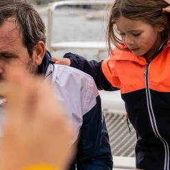 Tribord Kid's Sailing Waterproof Jacket - Wet-weather Jacket SAILING 100 Mint White