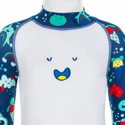 Nabaiji Kids' Swimsuit Shorty UV Protection Long-Sleeved Swimming