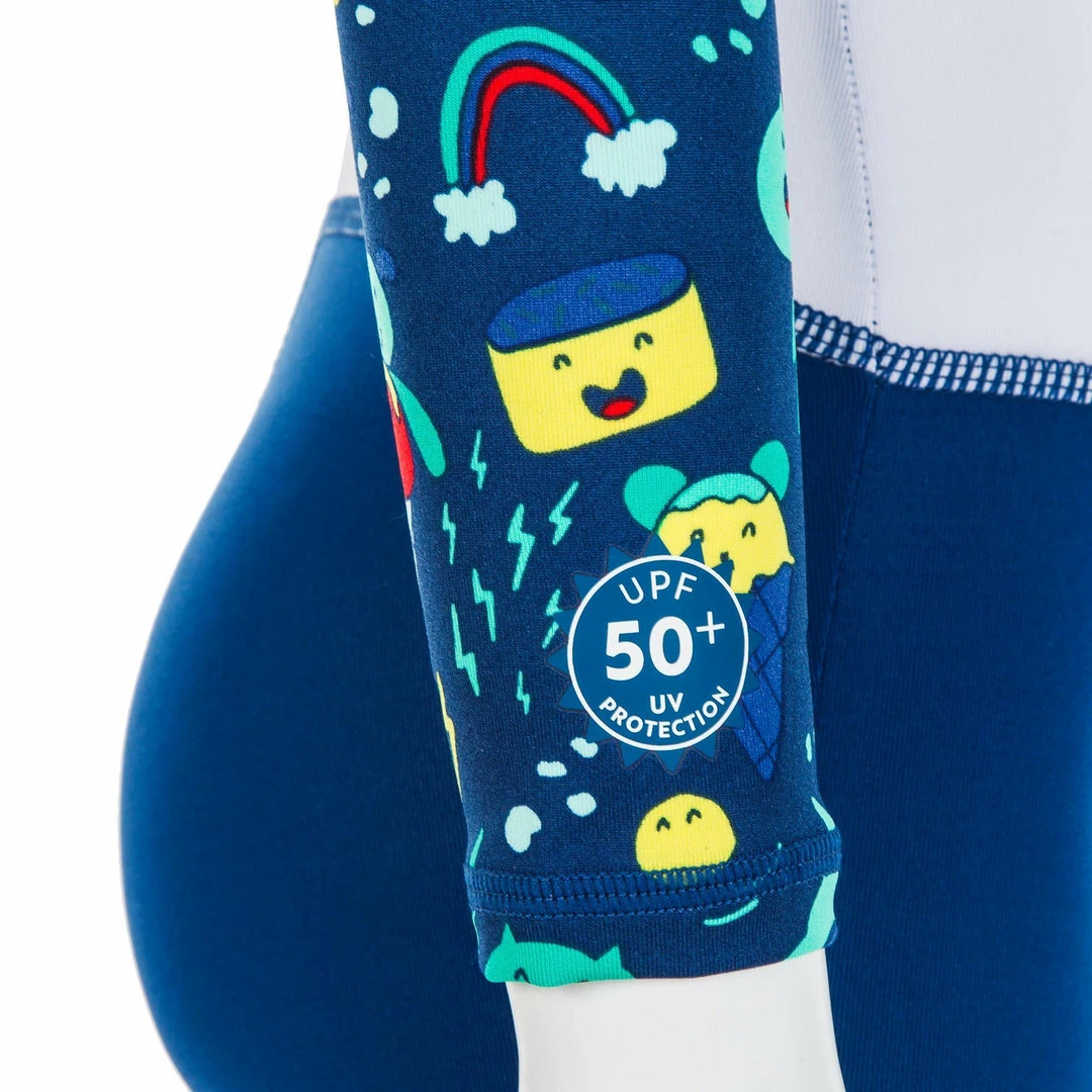 Nabaiji Kids' Swimsuit Shorty UV Protection Long-Sleeved Swimming